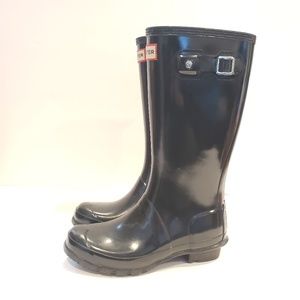 Hunter black rubber boots size 4g 3b